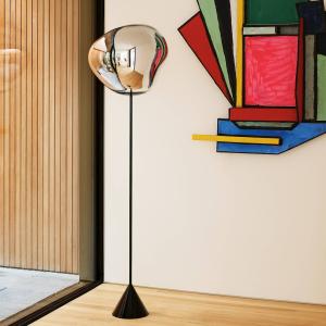 Tom Dixon LED Melt Cone Slim, strieborná, napájací zdroj