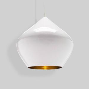 Tom Dixon LED závesné svietidlo Beat Fat, biele, Ø 24 cm, mosadz