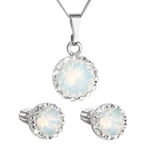 Evolution Group Trblietavá súprava šperkov 39352.7 white (náušnice, retiazka, prívesok)