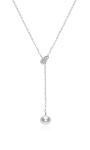 MOISS Strieborný flexibilný náhrdelník s perlou a zirkónmi ETERNITY NP000173