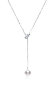 MOISS Strieborný flexibilný náhrdelník s perlou a zirkónmi ETERNITY NP000173