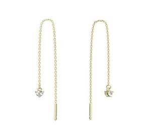 MOISS Pozlátené retiazkové náušnice so zirkónom E0004231