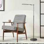 LED stojacia lampa Nami s nožným stmievačom, CCT, čierna