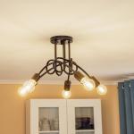 Stropné svietidlo Joiy, krížové, 5-pl., čierne