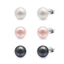 AURA Súprava perlových náušníc Kyoto Pearl KPDAN02 (3 páry náušníc)