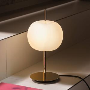 kdln Stolová LED lampa KUSHI, mosadz, výška 32 cm, stmievač CCT