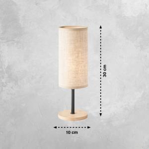 Stolová lampa Parma, béžová, ľan/drevo, výška 30 cm, E14