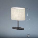 Stolná lampa Modena, sivá, ľan, výška 27 cm, E14