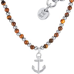 Sam`s Artisans Náhrdelník Kotva a Tigrie oko chirurgická oceľ INHM074