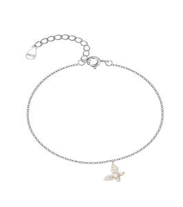 MOISS Strieborná retiazka na nohu Motýľ B0001366