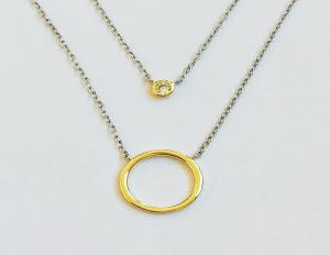 MOISS Dvojitý bicolor náhrdelník Kruhy N0000369