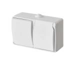 Spínač domový striedavý č. 6 so zásuvkou 250V/16A IP44 biela