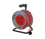 Predlžovací kábel na bubne 4Z 15m červená/šedá