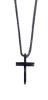 Marc Malone Nadčasový čierny náhrdelník z ocele Kríž MCGN5048B