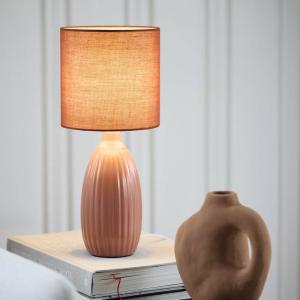 PR Home Stolová lampa Uno, hrdzavočervená, výška 37 cm, textil/keramika