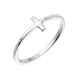 Evolution Group Štýlový strieborný prsteň Krížik 65001 54 mm