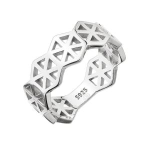 Evolution Group Strieborný vzorovaný prsteň pre ženy 65020 54 mm