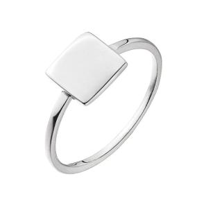 Evolution Group Minimalistický strieborný prsteň Štvorček 65018 54 mm