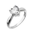 Evolution Group Nežný strieborný prsteň so zirkónom Srdce 15015.1 crystal 56 mm