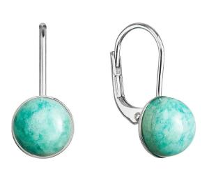 Evolution Group Strieborné visiace náušnice s pravým amazonitom 11481.3