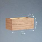 LED nástenné svetlo Shine-Wood, dub/čierna, šírka 23 cm, drevo