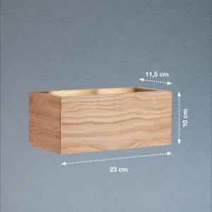 LED nástenné svetlo Shine-Wood, dub/čierna, šírka 23 cm, drevo