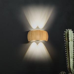 LED nástenné svetlo Shine-Wood, šírka 20 cm, dub/čierna 4-pl.
