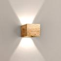 LED nástenné svetlo Shine-Wood, šírka 13 cm, dub/čierna, drevo