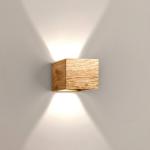 LED nástenné svetlo Shine-Wood, šírka 13 cm, dub/čierna, drevo
