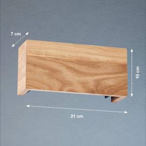 LED nástenné svetlo Shine-Wood,  šírka 21 cm, dub/čierna, drevo