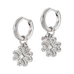 Emporio Armani Strieborné náušnice 2v1 Štvorlístok so zirkónmi EG3608040