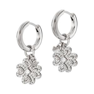 Emporio Armani Strieborné náušnice 2v1 Štvorlístok so zirkónmi EG3608040
