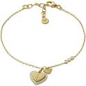 Emporio Armani Romantický pozlátený náramok pre ženy so zirkónmi Srdce EG3623710