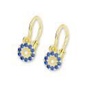 Soliter Detské zlaté náušnice s modrými zirkónmi 239 001 00516