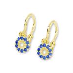 Soliter Detské zlaté náušnice s modrými zirkónmi 239 001 00516