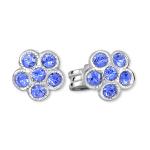 Soliter Strieborné kvietkové náušnice s modrými zirkónmi 438 001 01258 0400660