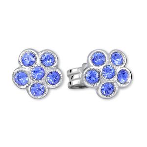 Soliter Strieborné kvietkové náušnice s modrými zirkónmi 438 001 01258 0400660