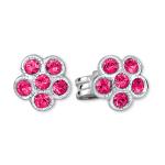 Soliter Strieborné kvietkové náušnice s červenými zirkónmi 438 001 01258 0400770