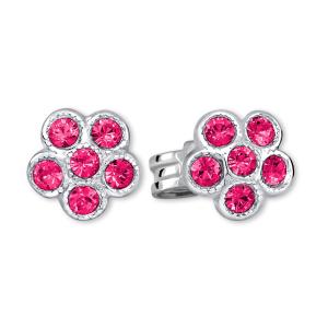 Soliter Strieborné kvietkové náušnice s červenými zirkónmi 438 001 01258 0400770