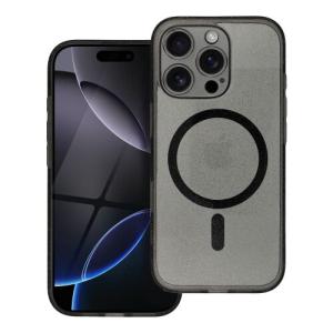 Puzdro Magsafe Clear, s ochranou na fotoaparát iPhone 14 Pro, s trblietkami - čierne