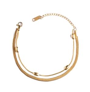 Emily Westwood Dvojitý pozlátený náramok z ocele Elysian EWB250173G