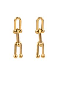 Marc Malone Úchvatné pozlátené visiace náušnice Ivy Gold Earrings MCE250180G