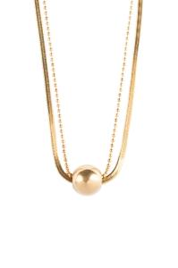 Marc Malone Dvojitý pozlátený náhrdelník Skye Gold Necklace MCN24001G