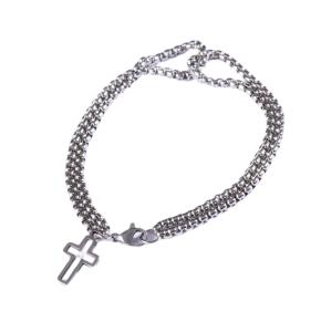 Marc Malone Pánsky oceľový náramok s krížikom MCGB5005S