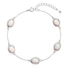 Evolution Group Pôvabný strieborný náramok so syntetickými opálmi 13030.1 white