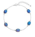 Evolution Group Pôvabný strieborný náramok so syntetickými opálmi 13030.3 blue