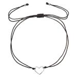 Evolution Group Čierny kabala náramok so srdiečkom 13042.3 black