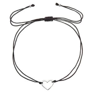 Evolution Group Čierny kabala náramok so srdiečkom 13042.3 black