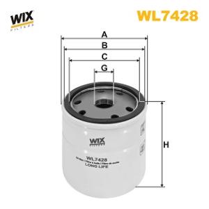 WIX FILTERS Olejový filter WL7428