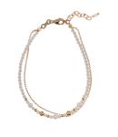 Alisia Dvojitý pozlátený náramok s bielym achátom AL2813.01.003